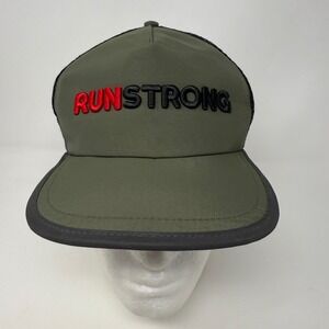 Fox River x Run Strong Hat Olive Green Mesh Athletic‎ Running Cap Strap Back